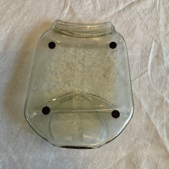 Spoon Utensil Rest Trinket Soap Dish Melted Glass Jar Recycled Art Repurposed - Picture 4 of 8